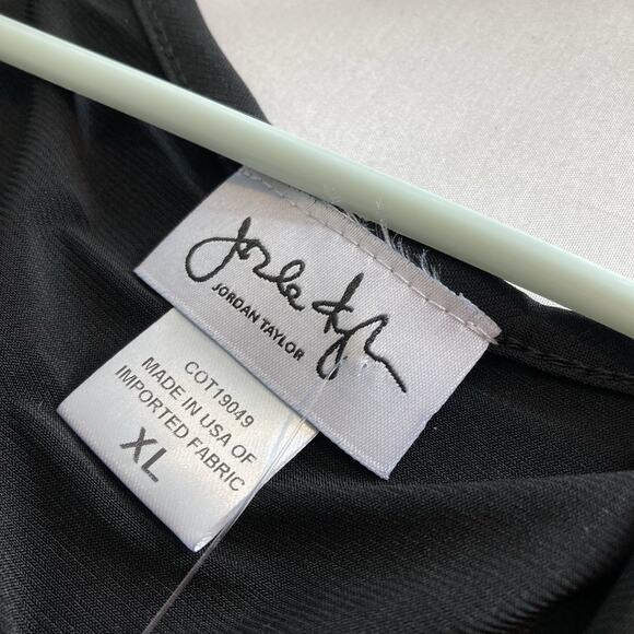 Jordan Taylor Women's Black Cutout Sleeve Tunic Top Size‎ XL Minimalist Stretchy - Picture 4 of 10